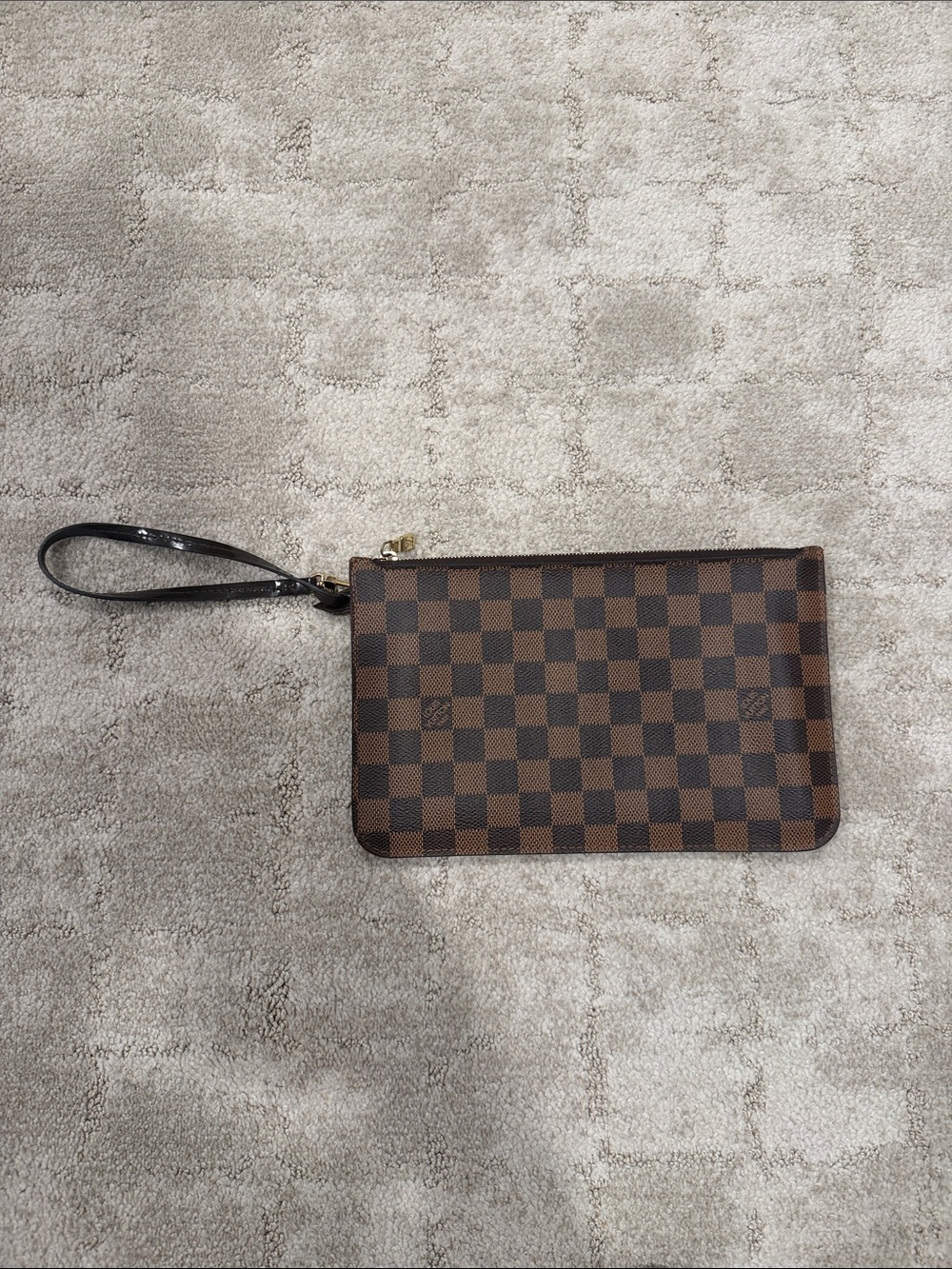 Louis Vuitton Brown Checkered Wristlet Pouch